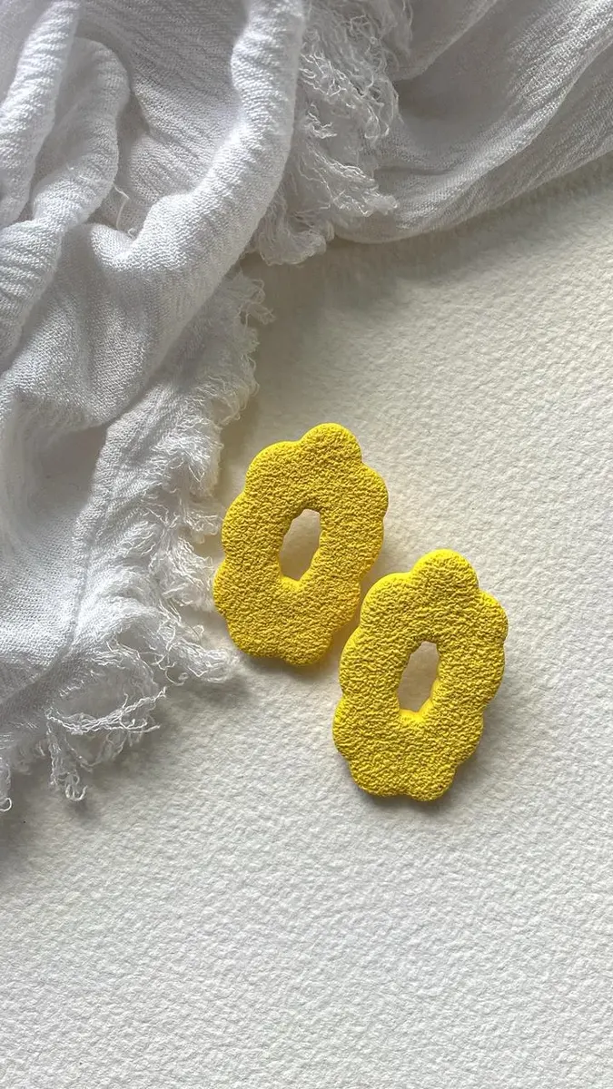 Aretes Las Casitas color amarillo