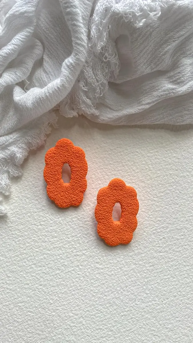 Aretes Las Casitas color naranja