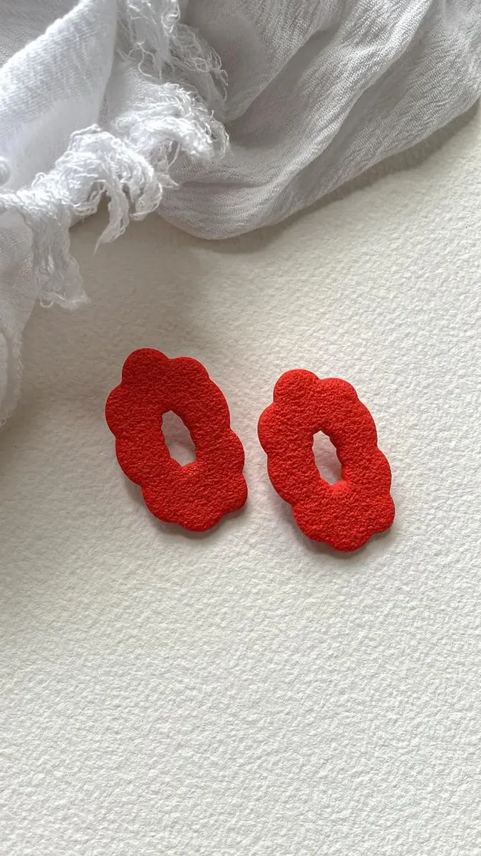 Aretes Las Casitas color rojo
